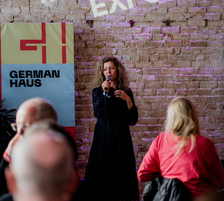 Katja Lucker, Initiative Musik, im German Haus, Austin, Texas, USA.  | © Alexander Schliephake for GERMAN HAUS 2026